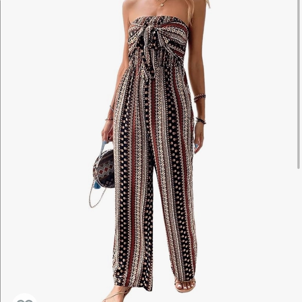 Sleeveless pants romper - Small